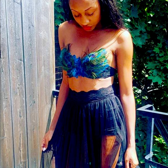 Other - Peacock Feathered Strapless Bra